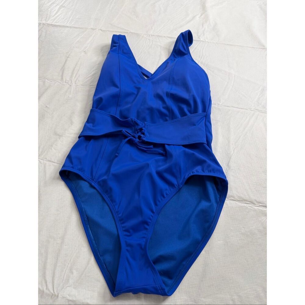 NWT BCA By Rebecca Virtue Blue One Piece Swimsuit Size Large New
